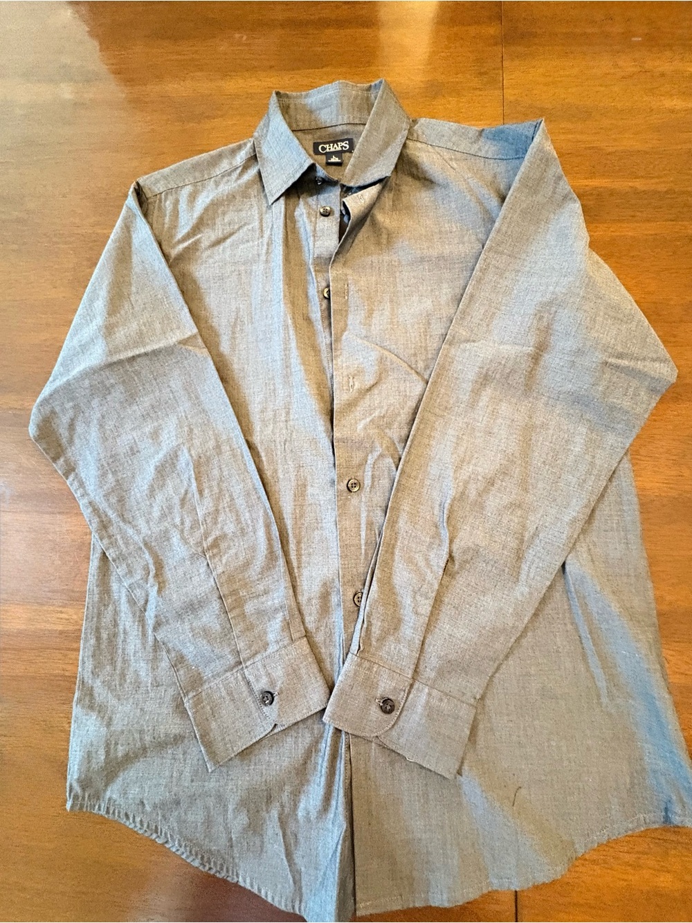 Chaps Men’s Light Gray Button-Front Shirt Jacket